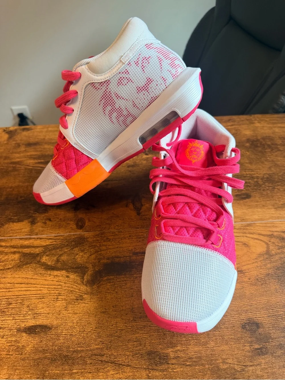 Nike Lebron Witness Sneakers in White & Pink